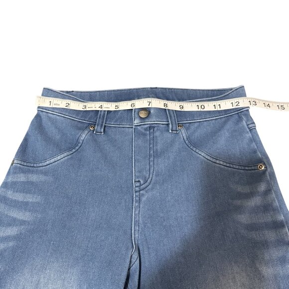 Hue Womens Blue Ultra Soft  Stretch Mock Front Button Fly Denim Leggings Size XS - Picture 5 of 9